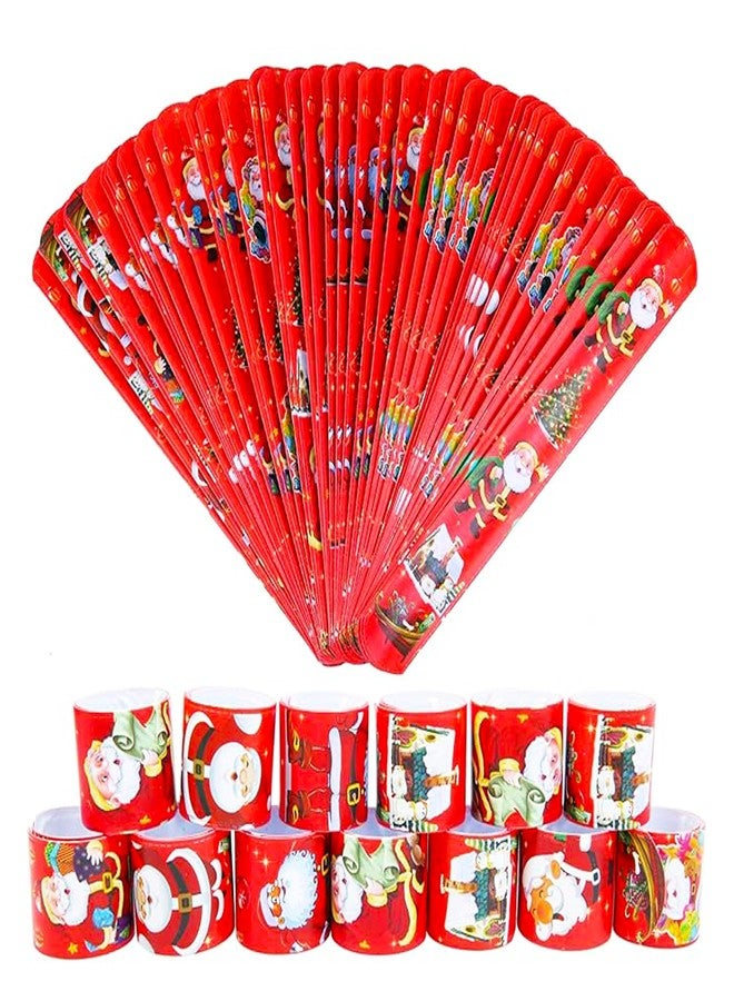 PARTEET Christmas Slap Bracelets, Santa Claus and Reindeer Theme, Red, 12 Pieces, Party Favours and Christmas Return Gifts for Kids - Image 5